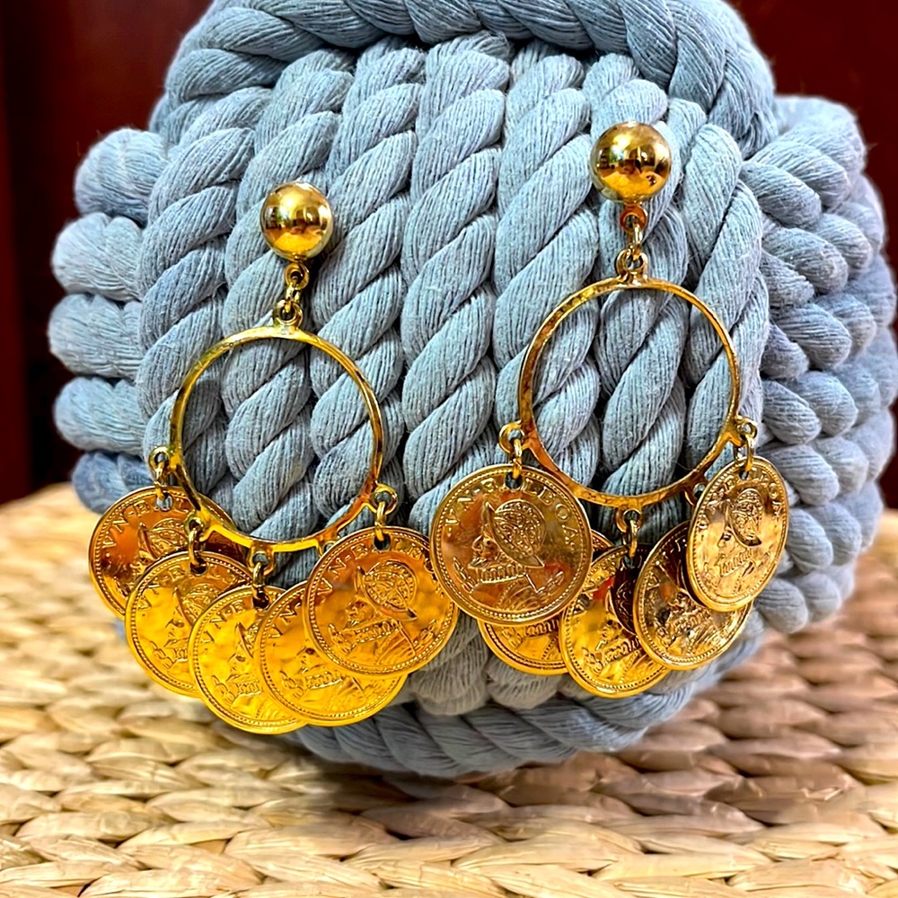 Vintage Bohemian Coin Earrings